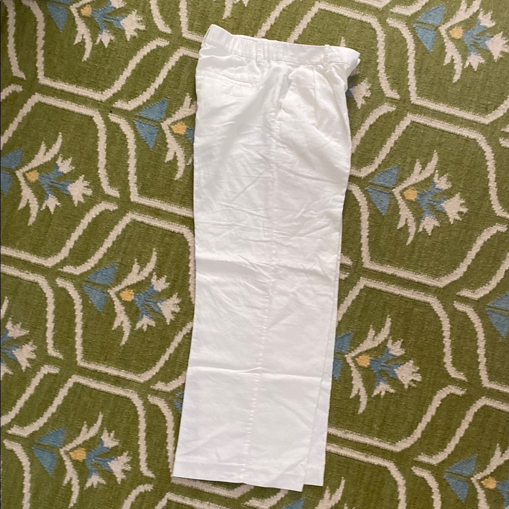 GAP White Trousers High Rise Linen Blend